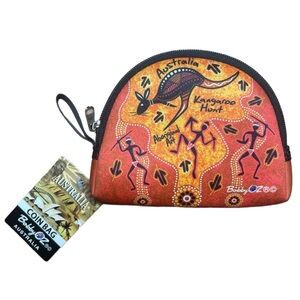 Bobby Oz Kangaroo Coin Purse Orange Black NWT